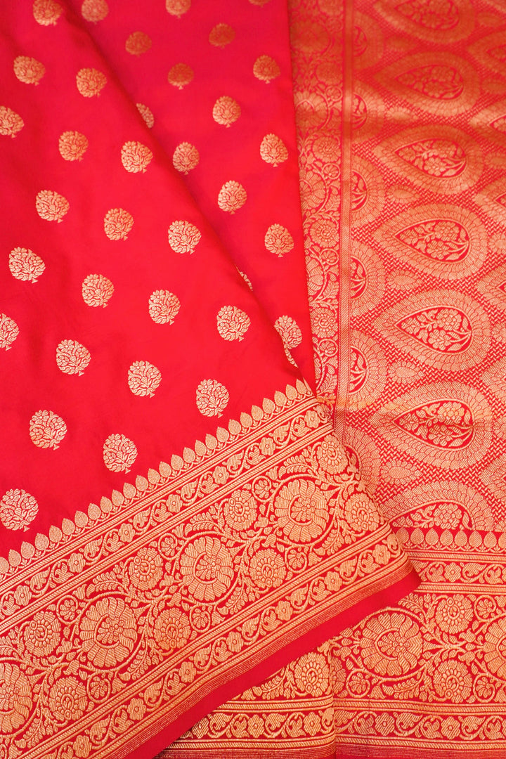 Handwoven Pink Bridal Banarasi Pure Katan Satan Silk Saree
