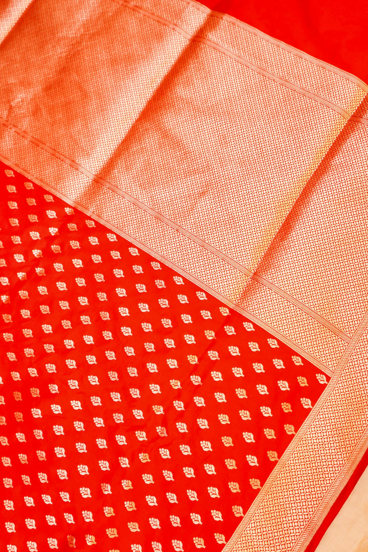 Handwoven Banarasi Bridal Red Pure Katan Silk contemporary Saree
