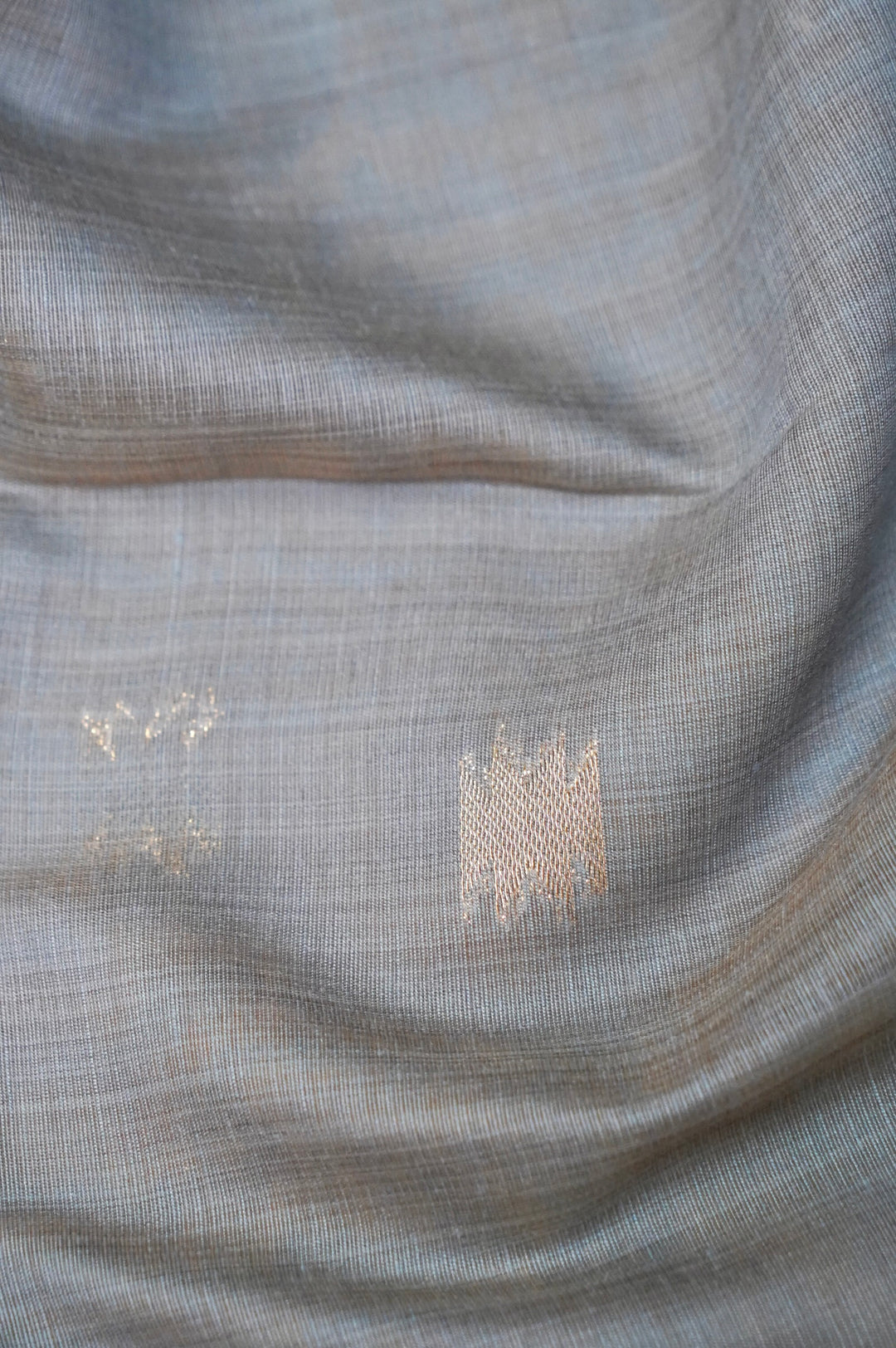 Graceful Sage Blue Traditional Banarasi Cotton Silk Suit Set