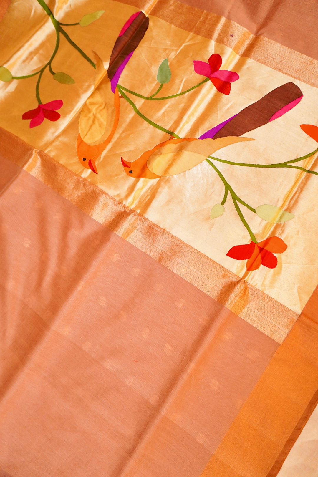 Pure Banarasi Handloom Silk Cotton Saree with Heavy Kadwa Pallu and Blouse