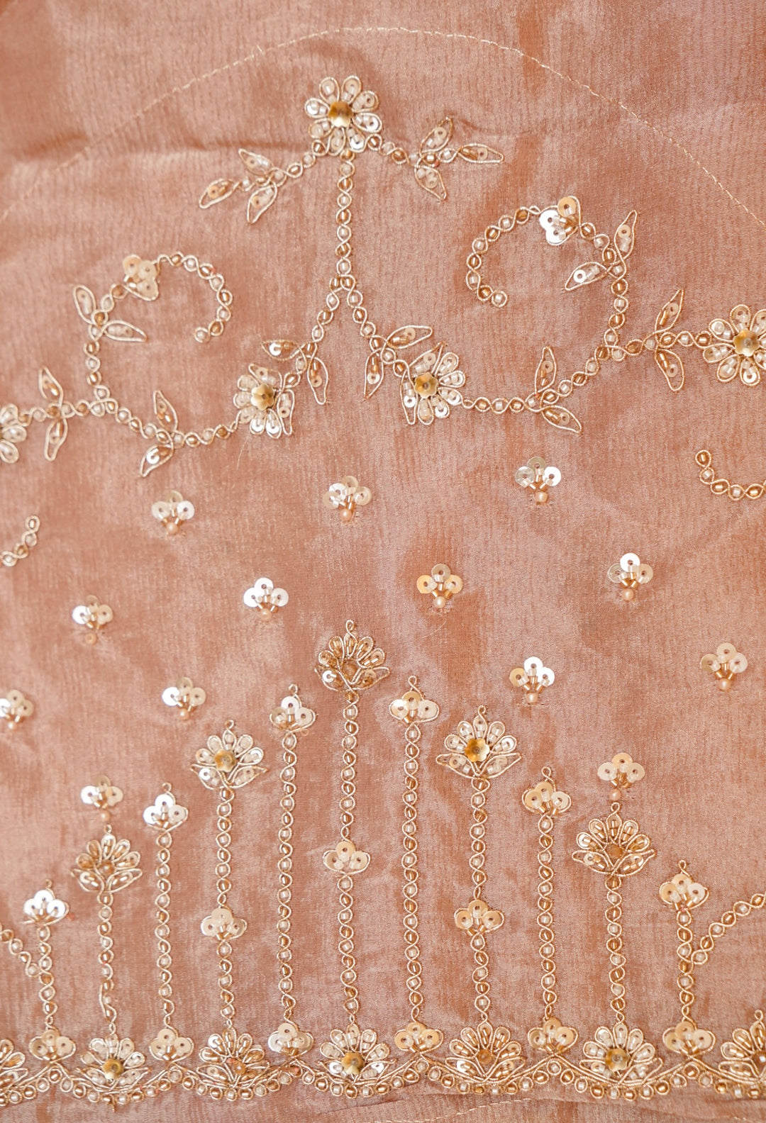 Rose Pink Tissue Silk Pichwai Inspired Sona Rupa Zari Weave Saree View 9