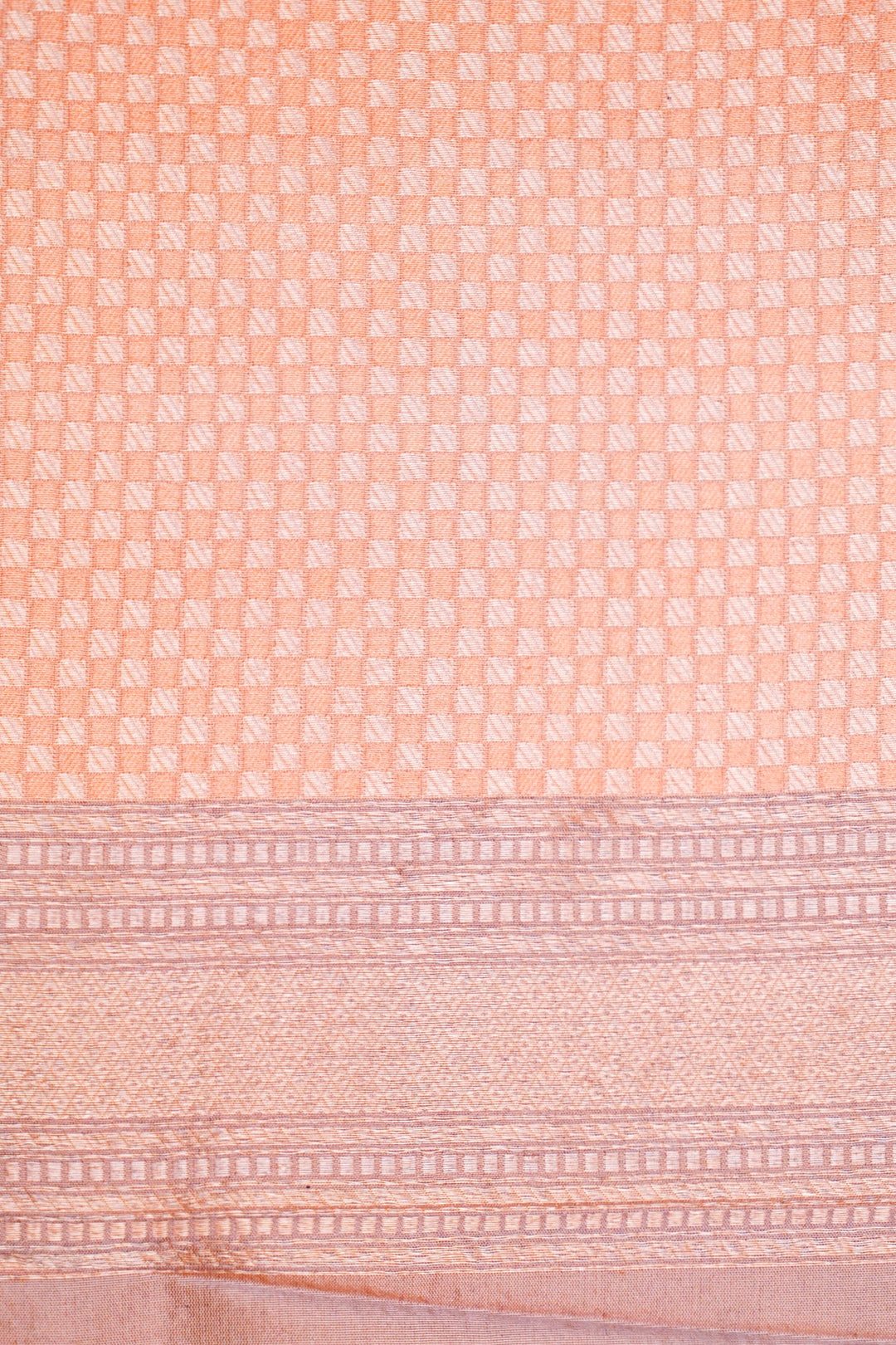 Luxury Peach Banarasi Katan Silk Saree – Handwoven with Delicate Figure Designs