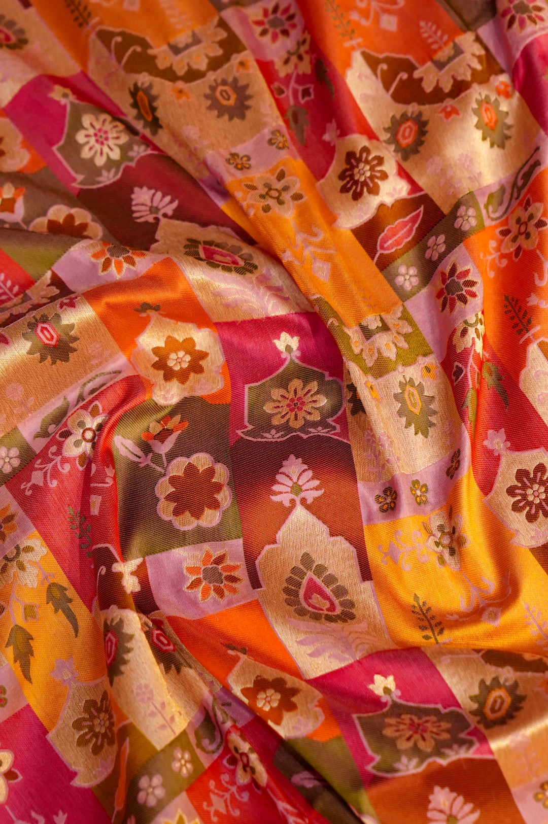 Rangrekha – Handwoven Rangkat Banarasi Pure Katan Silk Saree