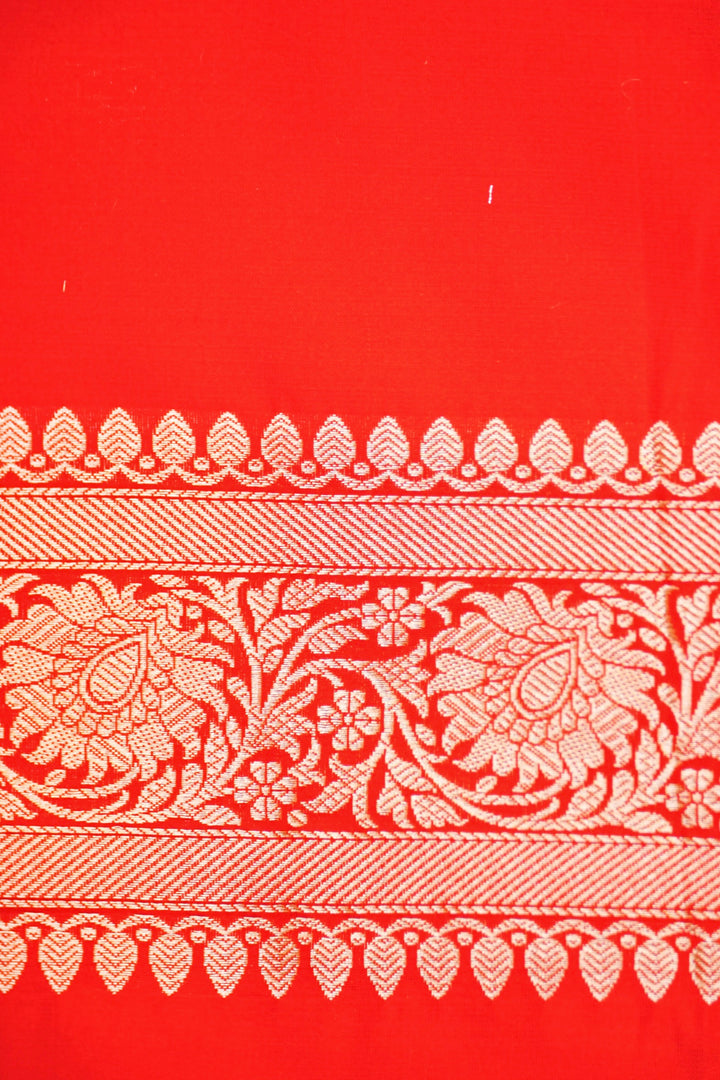 Handwoven Red Bridal Banarasi Pure Katan Satan Silk Saree
