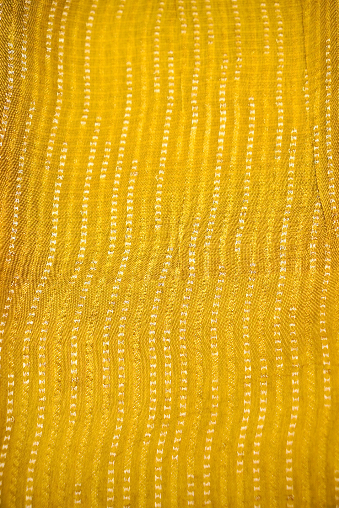 Mustard Banarasi Kota Saree for Haldi Wear with Silk Border &amp; Paithani Weaving