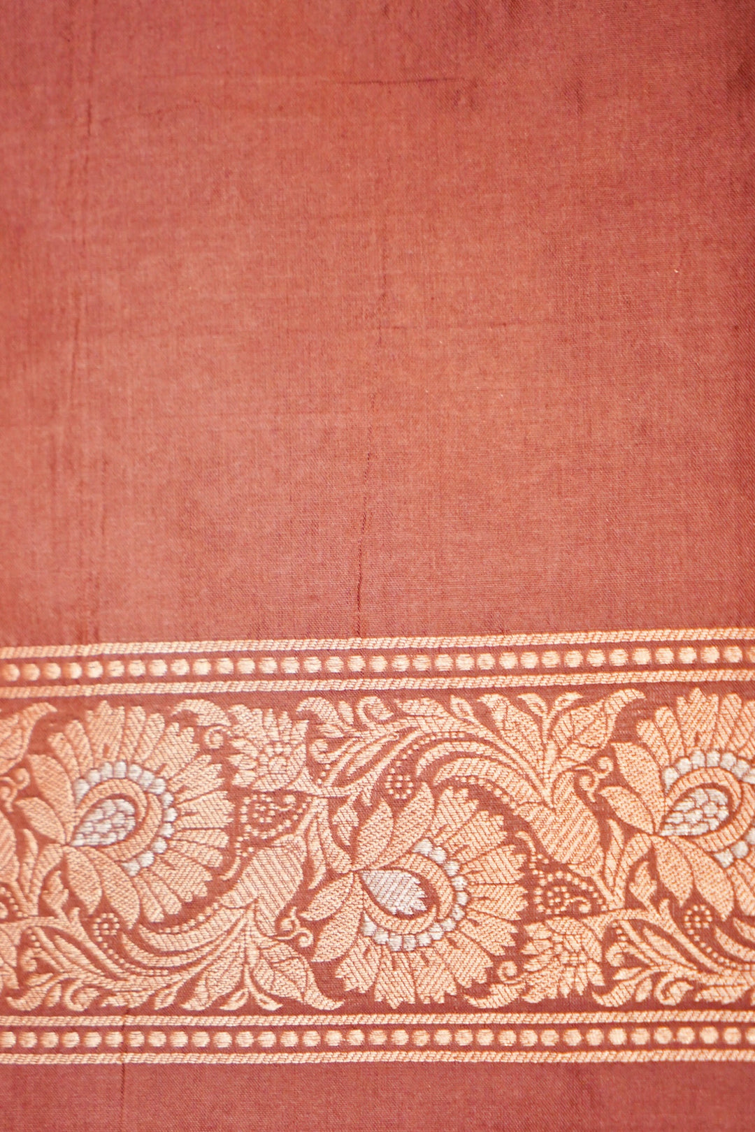Handloom Pastel Brown Banarasi Pure Katan Silk Saree with Sona Rupa Leheriya Weave