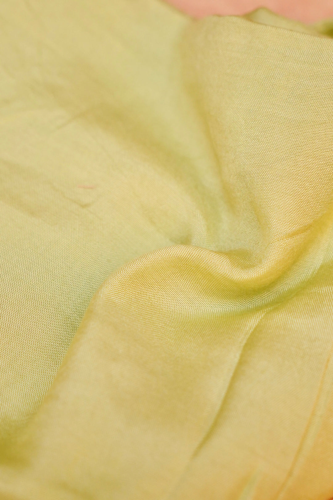 Pastel Green Pure Chanderi Kota Fabric with French Knot Thread Embroidery