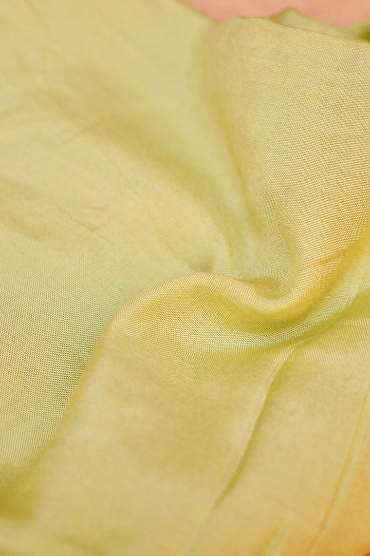 Pastel Green Pure Chanderi Kota Fabric with French Knot Thread Embroidery