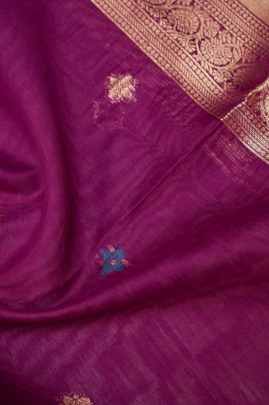 Regal Purple Meenakari Bird Motif Cotton Silk Suit Set