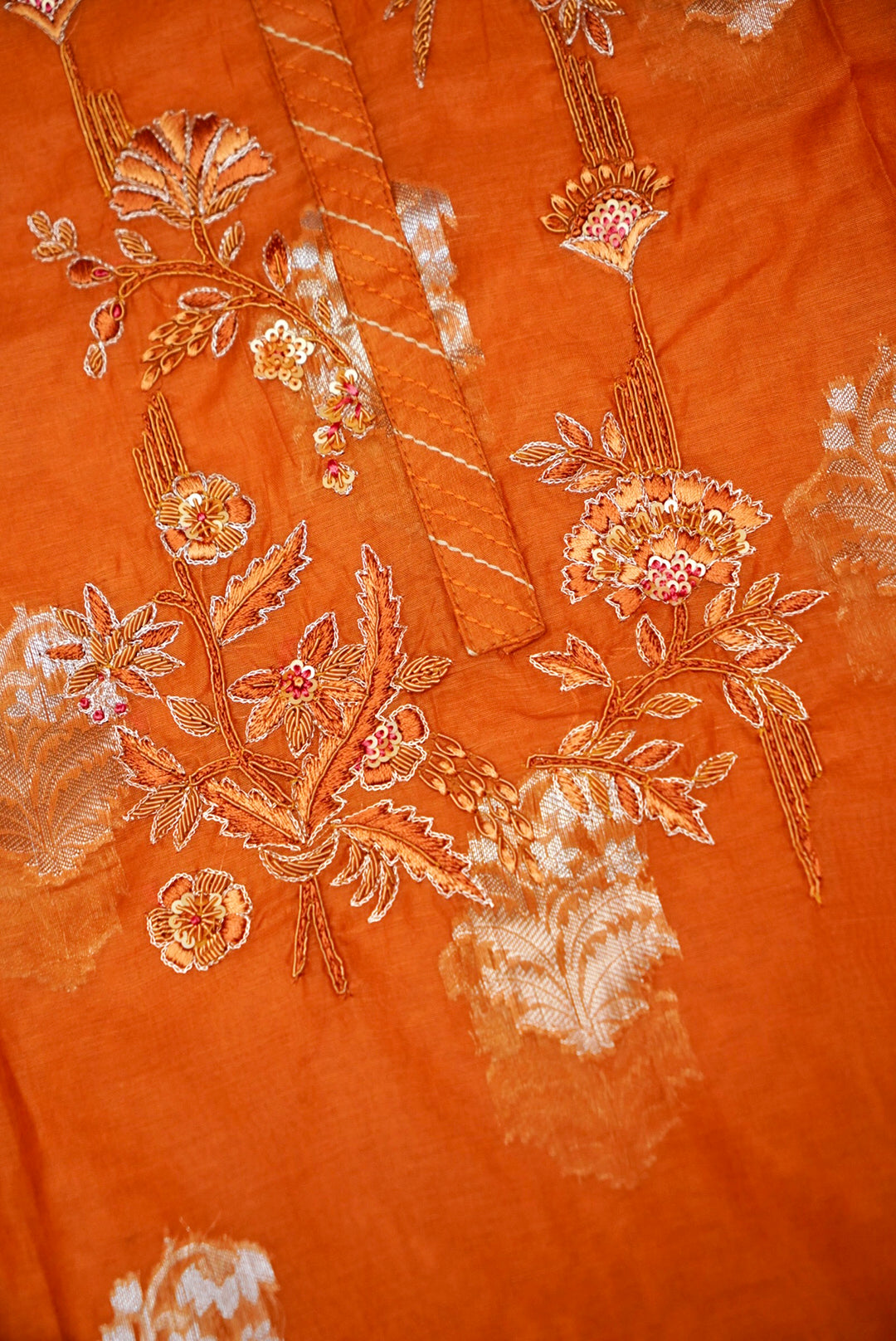 Mustard Pure Mul Silk Suit with Zardozi Embroidery and Pitta Zari Dupatta