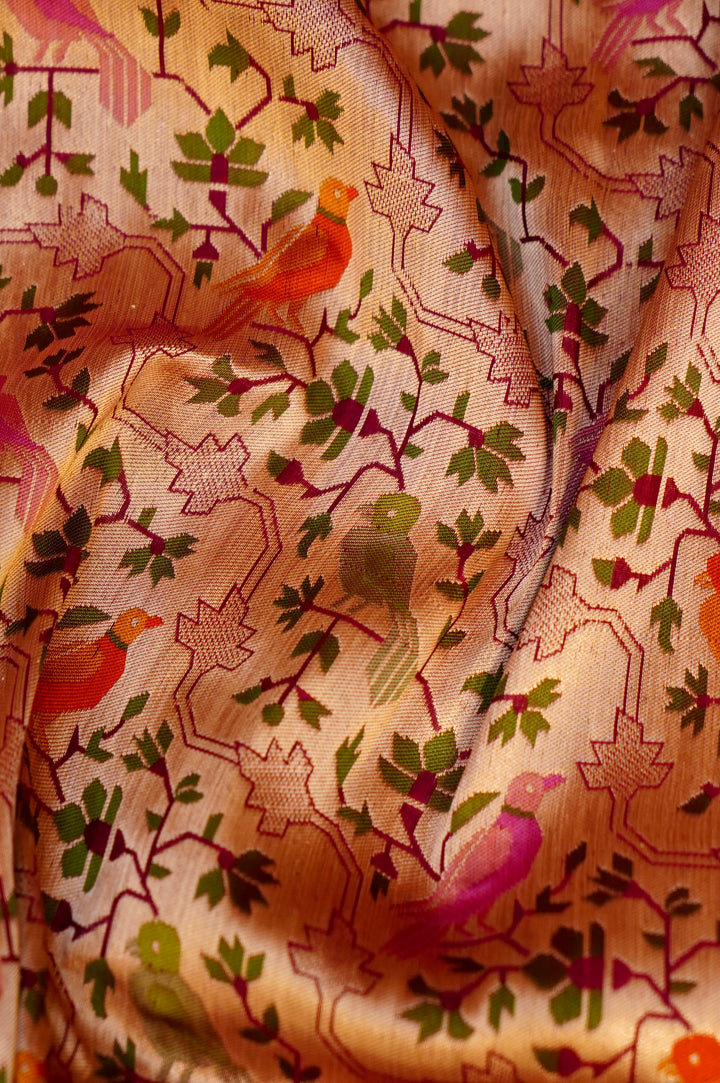 Gulzar Baadal – Handwoven Wine Banarasi Katan Silk Meenakari Saree