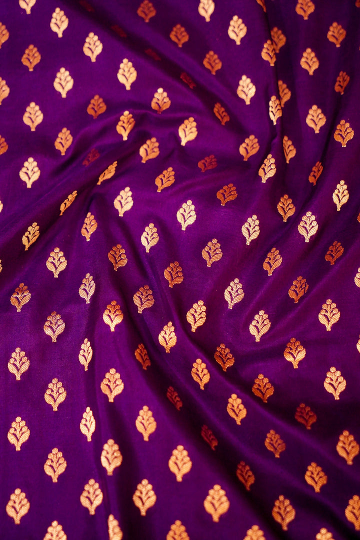 Handwoven Banarasi Purple Pure Katan Silk contemporary Saree