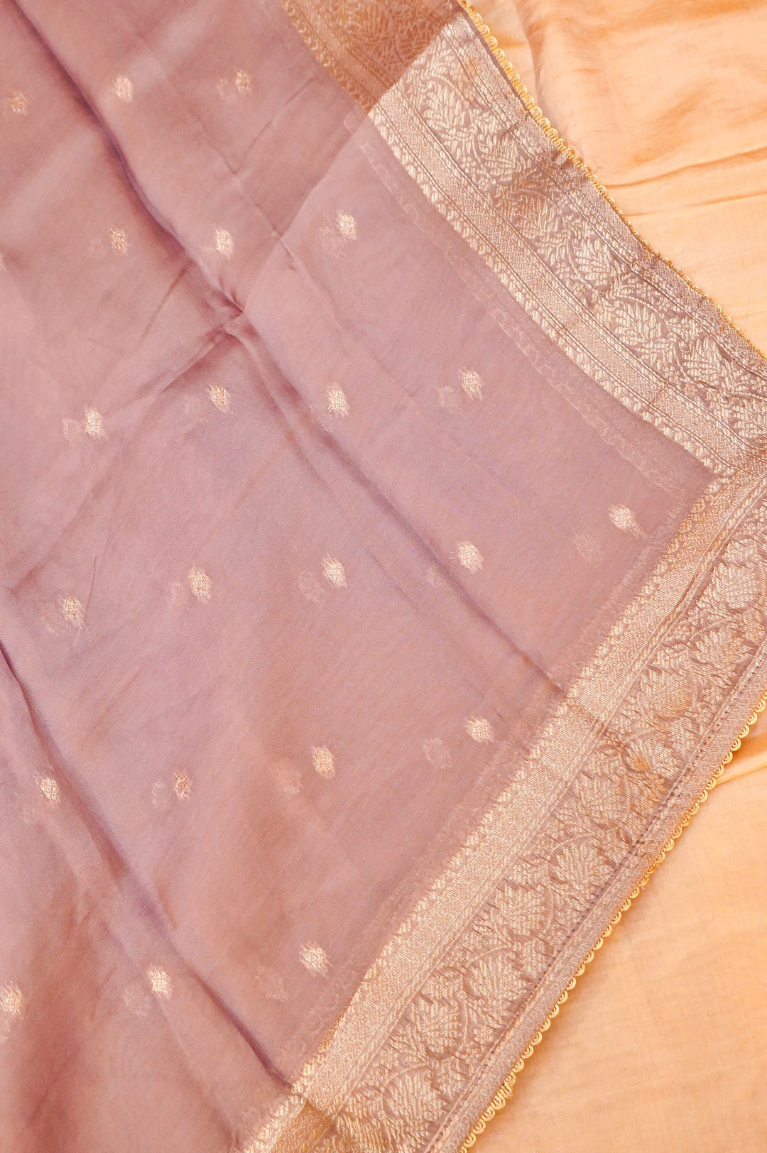 Mauve Banarasi Brocade Soft Silk Unstitched Suit Set with Hand Zardozi Embroidery Bird Motif