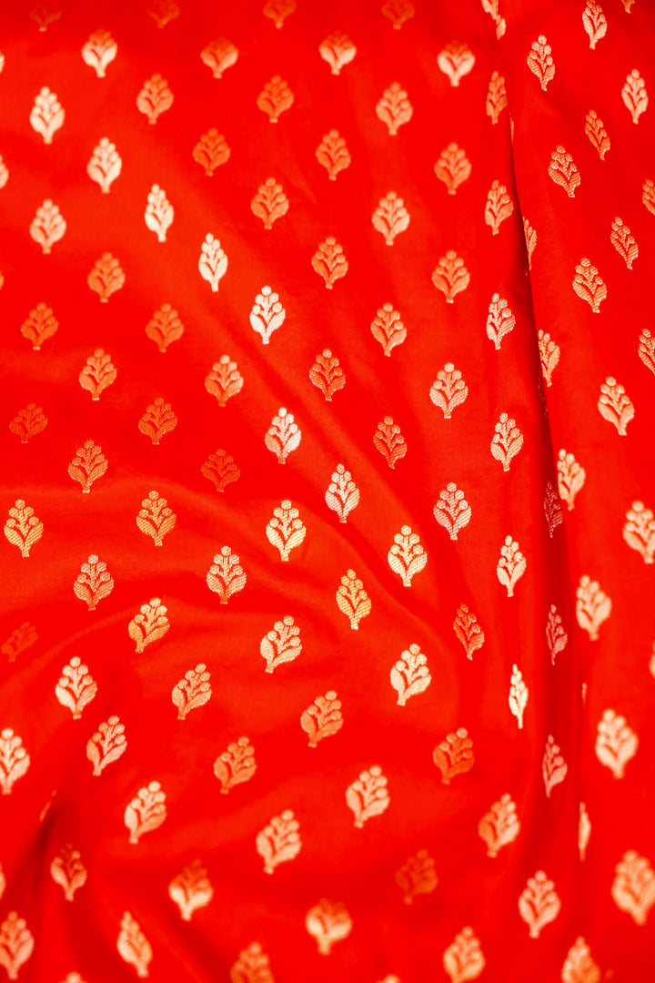 Handwoven Banarasi Bridal Red Pure Katan Silk contemporary Saree