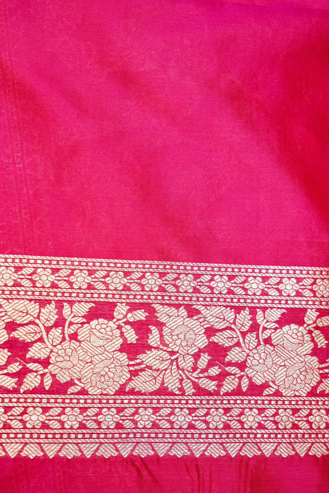 Pink Handloom Pure Katan Silk Meenakari Jangla Saree with Heavy Border & Pallu