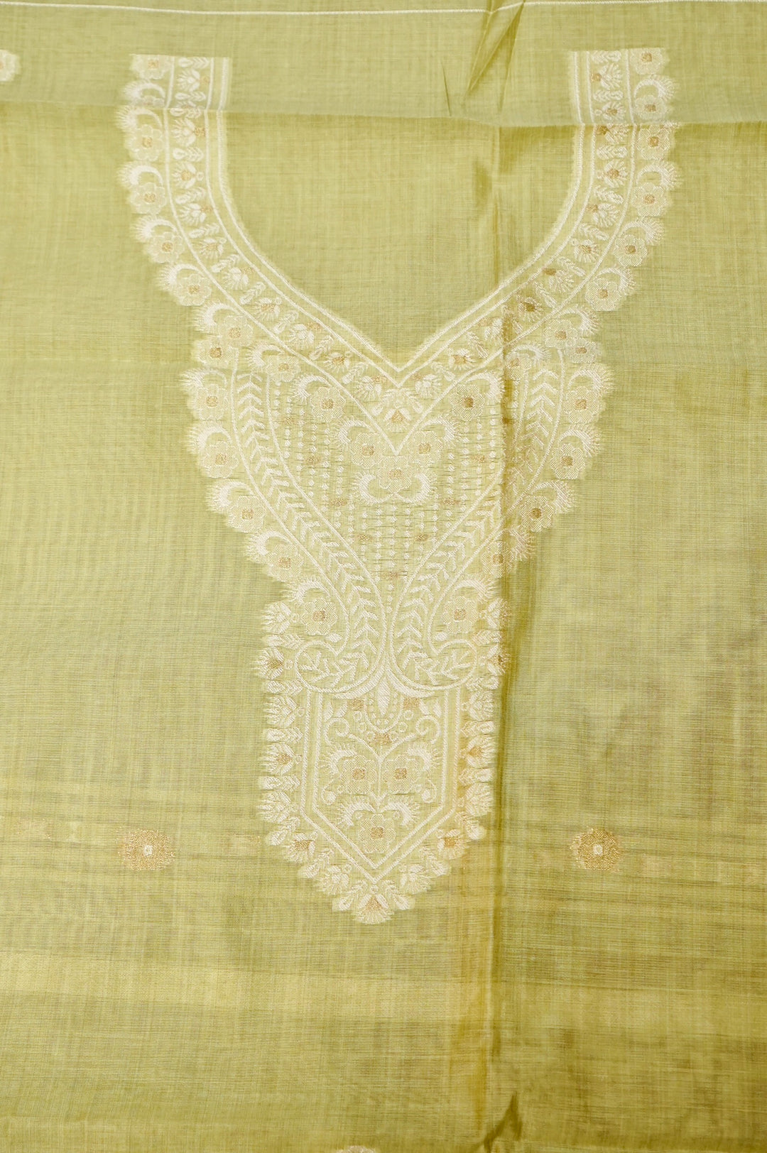 Pistachio Green Cotton Unstitched Suit Set