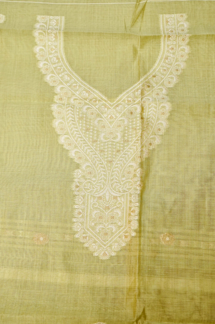 Pistachio Green Cotton Unstitched Suit Set