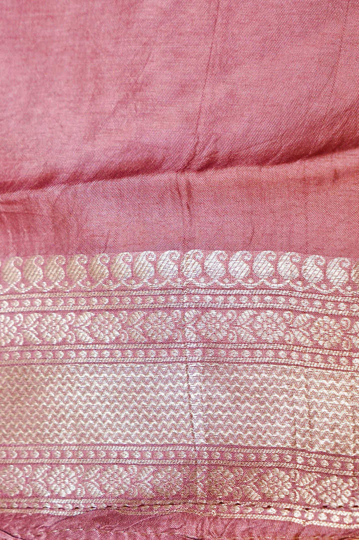 Mauve Banarasi Soft Silk Meenakari Stripes Saree