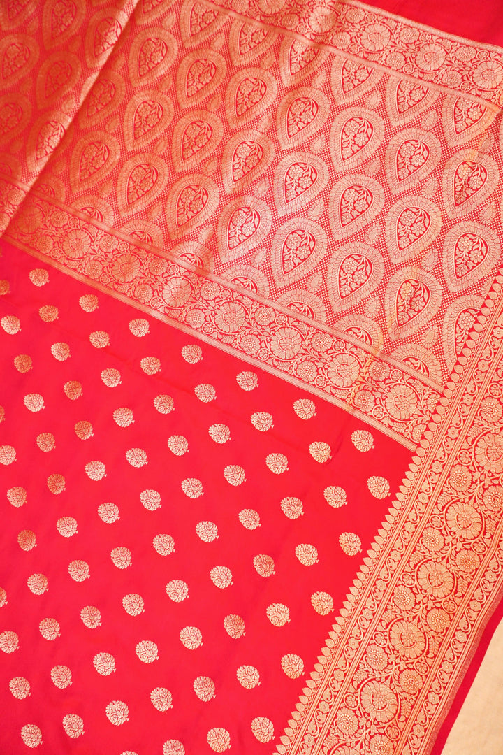 Handwoven Pink Bridal Banarasi Pure Katan Satan Silk Saree