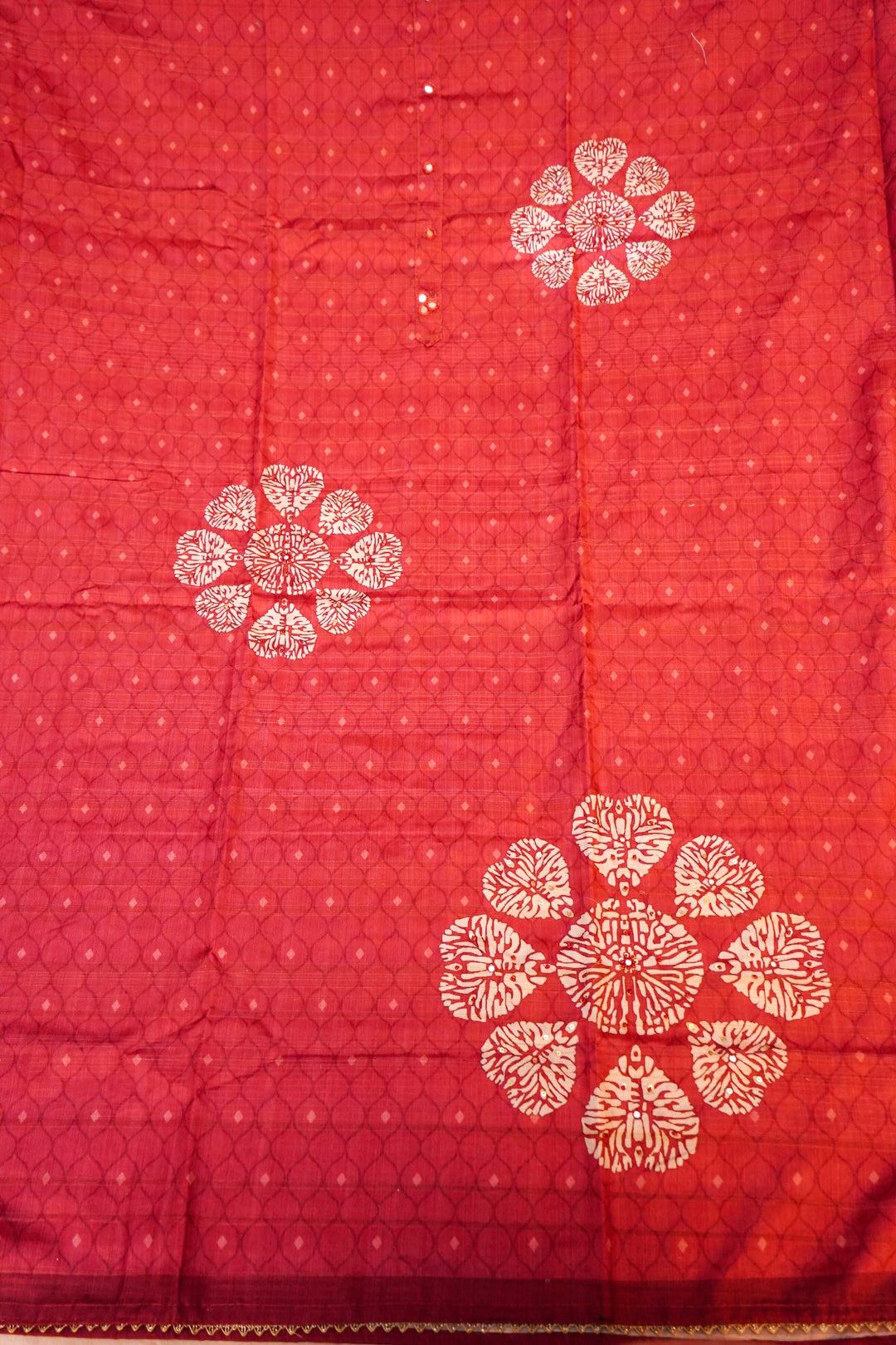 Banarasi Chanderi Tussar Silk Suit with French Knot Embroidery
