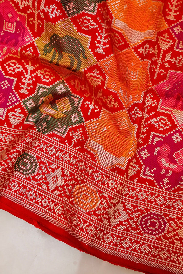 A Regal Red Banarasi Patola – Handwoven in Pure Katan Silk for the Modern Bride