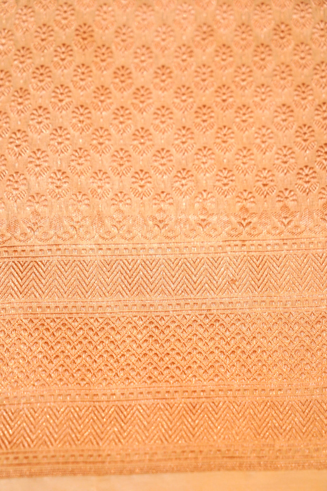 Cream Handloom Pure Katan Tissue Saree with Meenakari Leheriya Weave