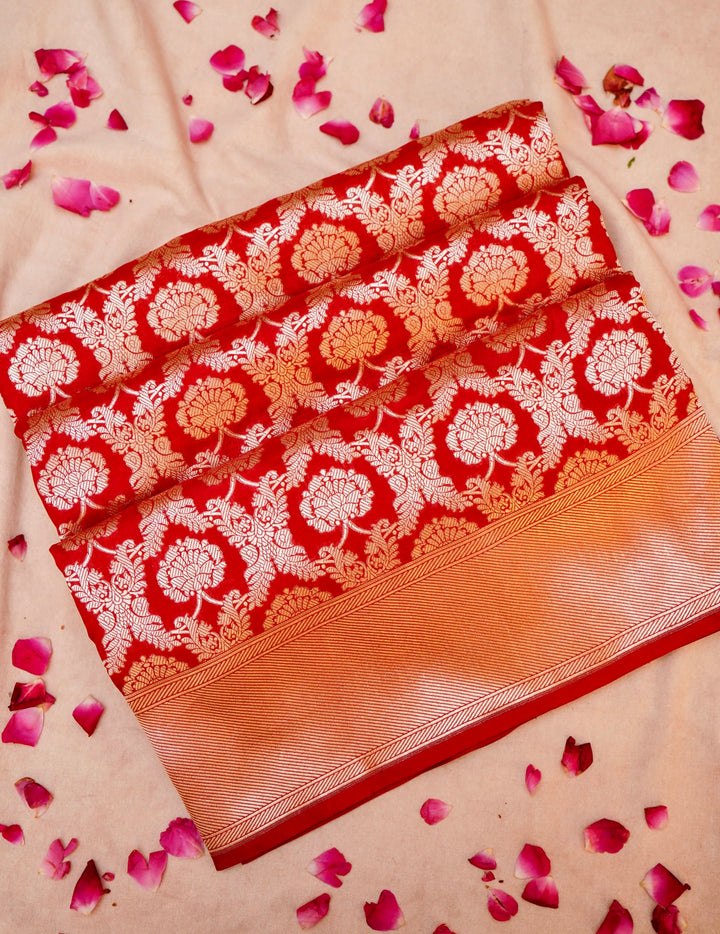 Deepika Padukone Inspired Handwoven Banarasi Pure Katan Silk Bridal Saree