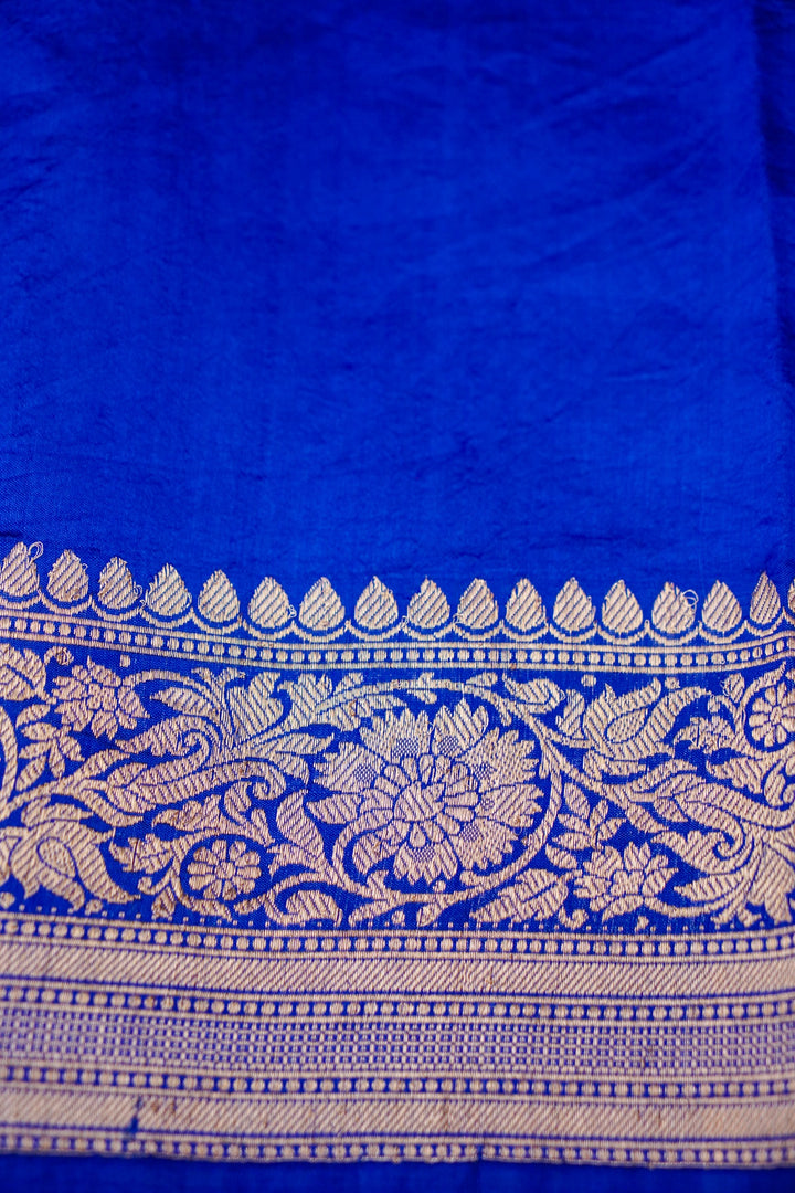 Royal Blue Chand Boora Sonakshi Sinha Inspired Banarasi Saree View 7
