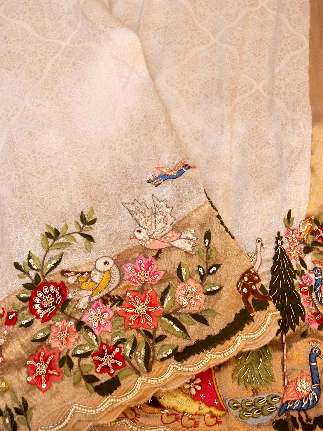 Banarasi Soft Silk Brocade Saree with Meenakari Zardozi Embroidery