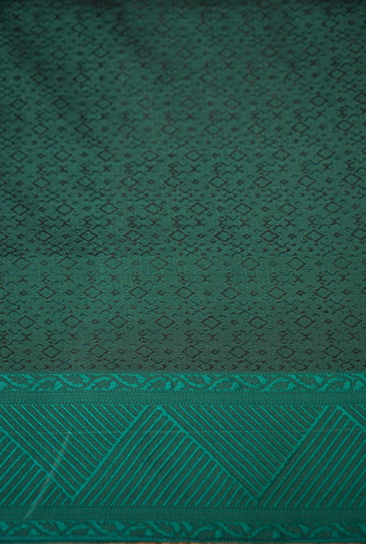 Bottle Green Handwoven Pure Banarasi Tanchoi Silk Saree