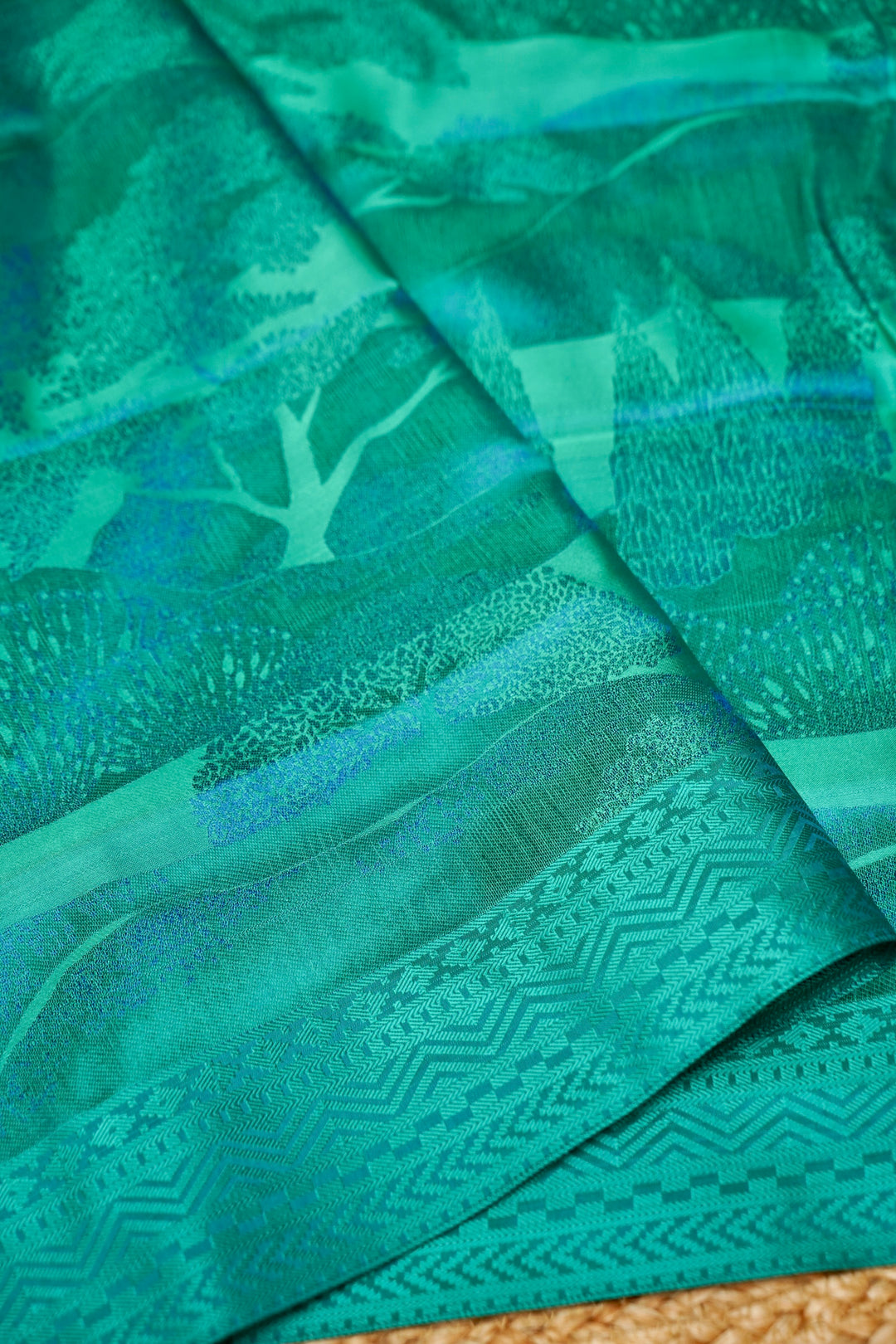 Sage Green Handwoven Pure Banarasi Tanchoi Silk Saree