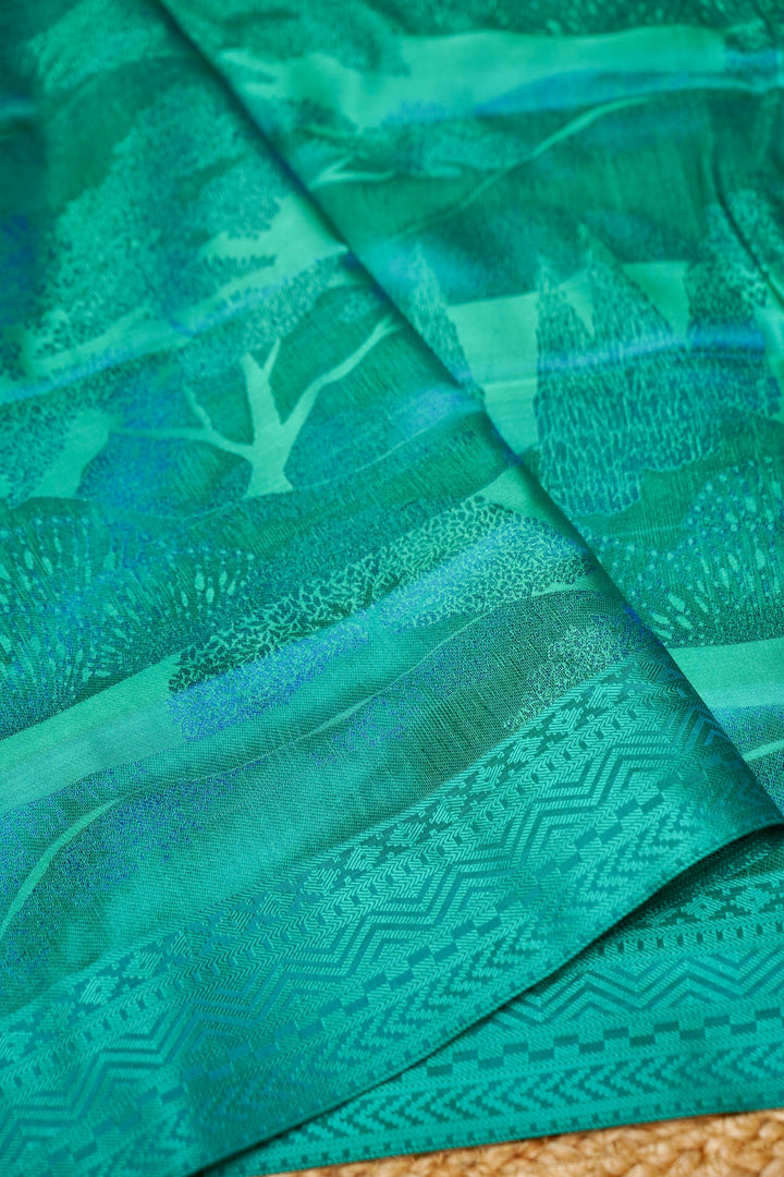 Sage Green Handwoven Pure Banarasi Tanchoi Silk Saree