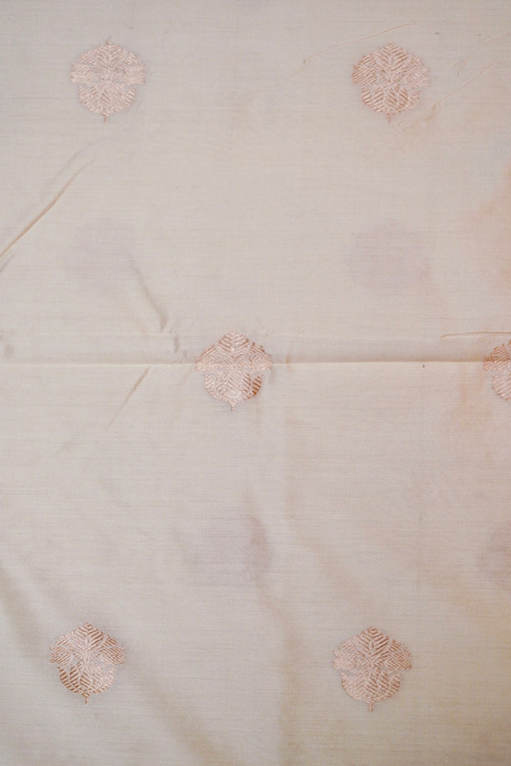 Handwoven Dyeable Pure Katan Silk Fabric with Kadhua Booti
