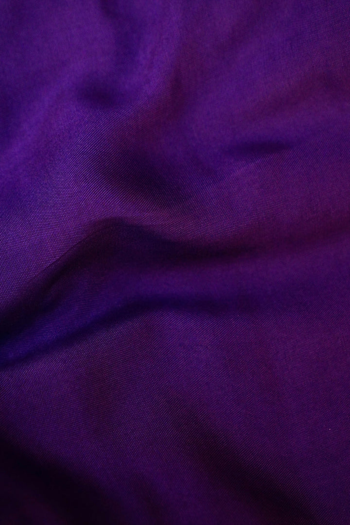 Purple Pure Chanderi Silk Suit Set with Pearl Work Birds Motif