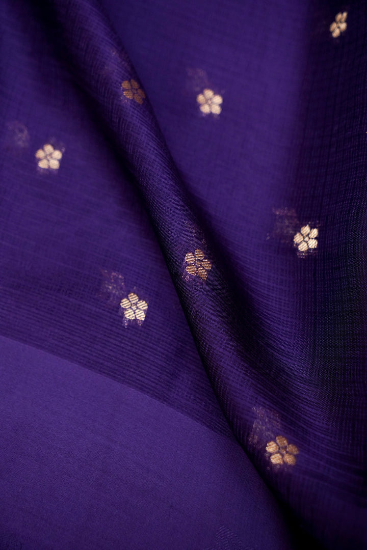 Purple Banarasi Kota Saree with Silk Border &amp; Paithani Inspired Weaving