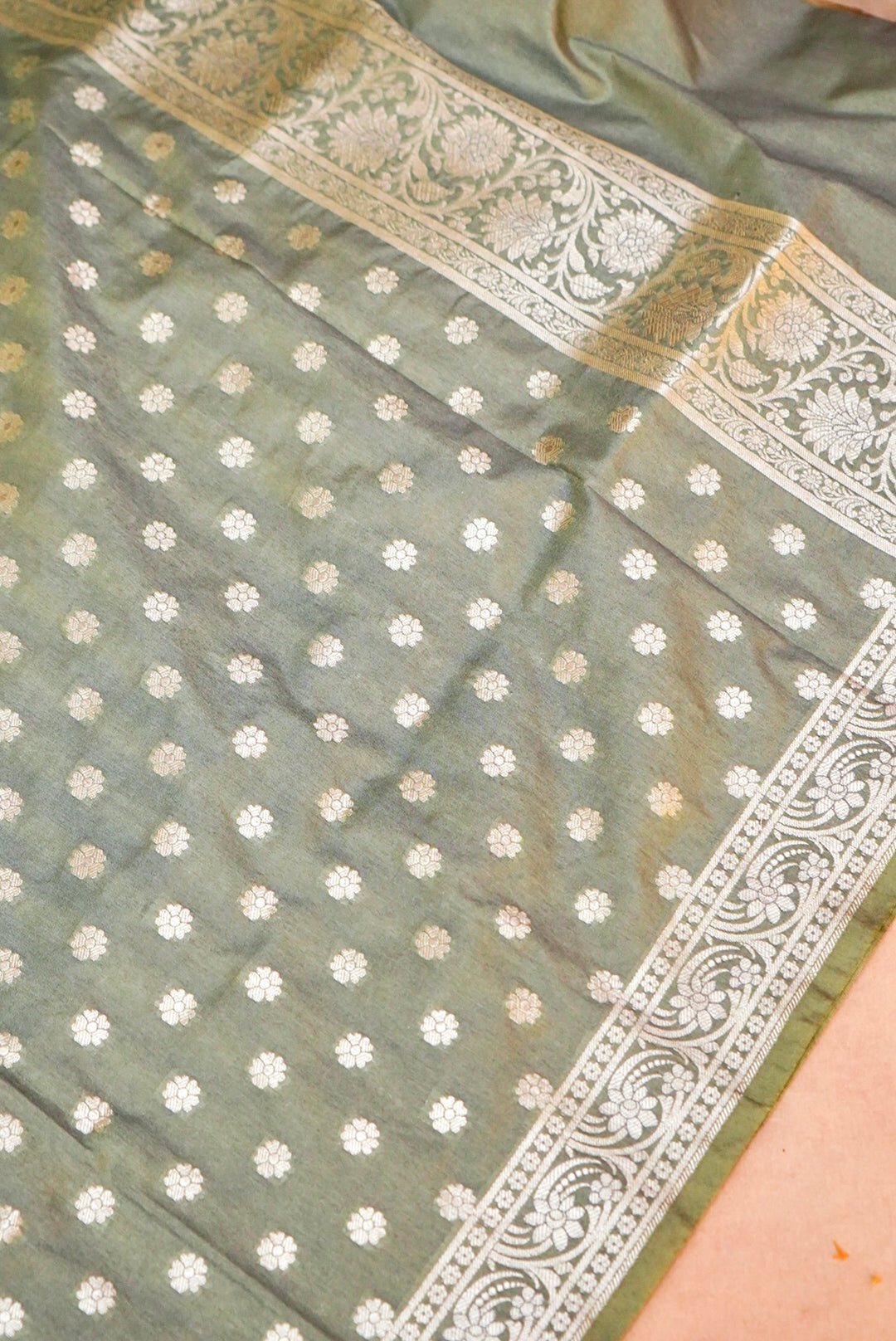Pista Green Bridal Banarasi Silk Jaal Suit with Banarasi Booti Dupatta