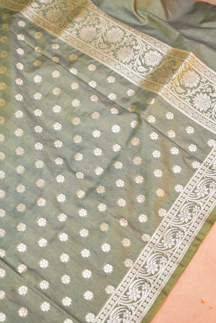 Pista Green Bridal Banarasi Silk Jaal Suit with Banarasi Booti Dupatta