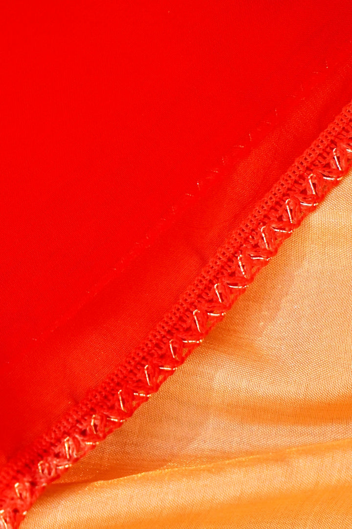 Bridal Red Pure Chanderi Silk Suit Set with Pearl Work Birds Motif