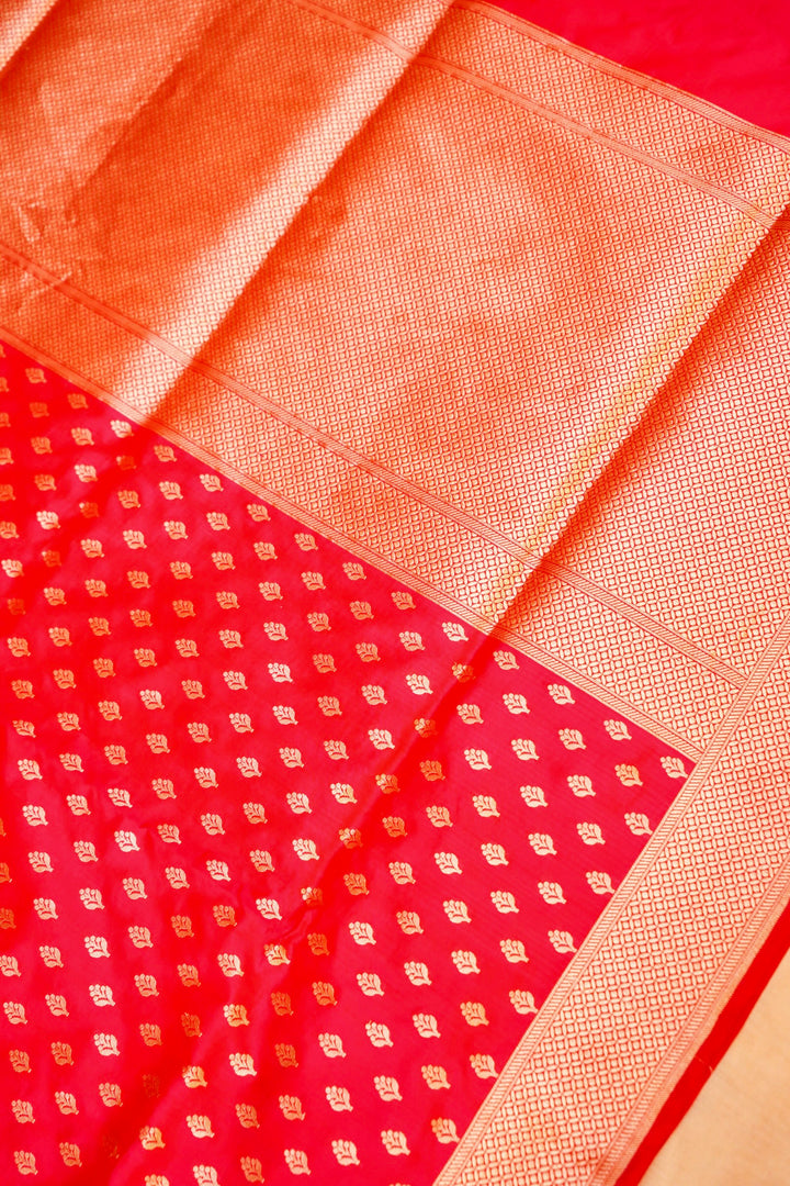 Handwoven Bridal Banarasi Pink Pure Katan Satan Silk Bootidar Saree