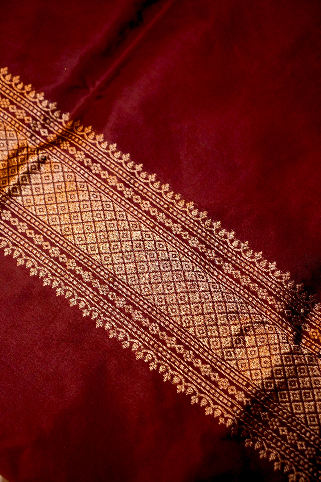 Pure Katan Silk Co-Ord Set Fabric – Royal Floral Medallion Buta | Handwoven Gold Zari Weave