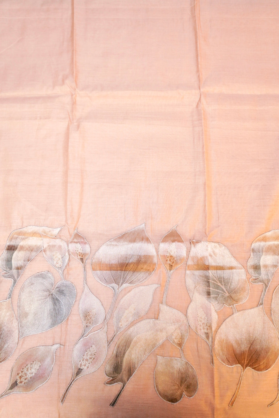 Rose Gold Pure Chanderi Tissue Suit with Applique Work