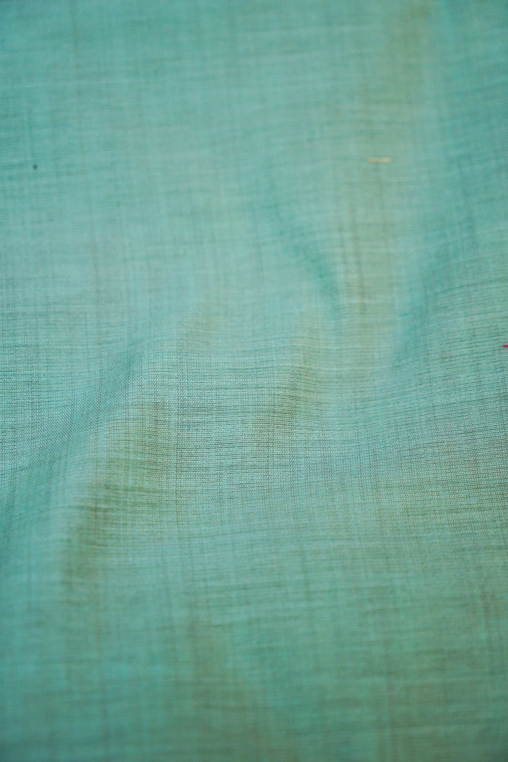 Sea Green Cotton Silk Suit Set with Resham Embroidery