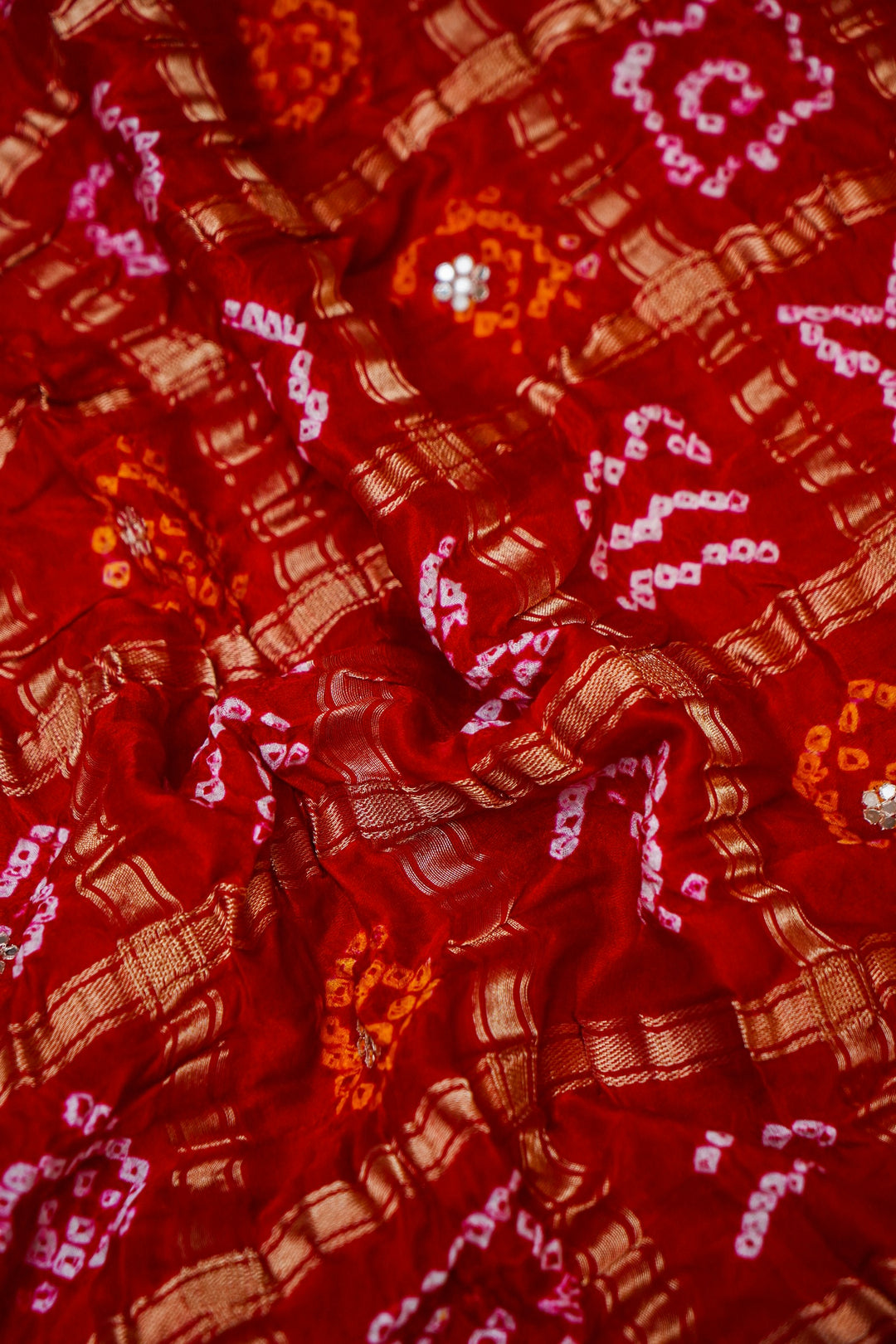 Laal Noor Chunari Pure Modal Gajji Dupatta with Gota Hand Embroidery View 5
