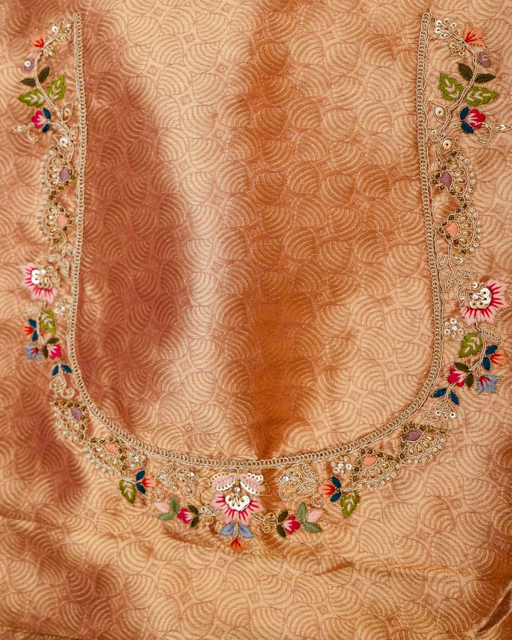 Pastel Pink Bridal Meenakari Glow Designer Tissue Silk Saree View 8