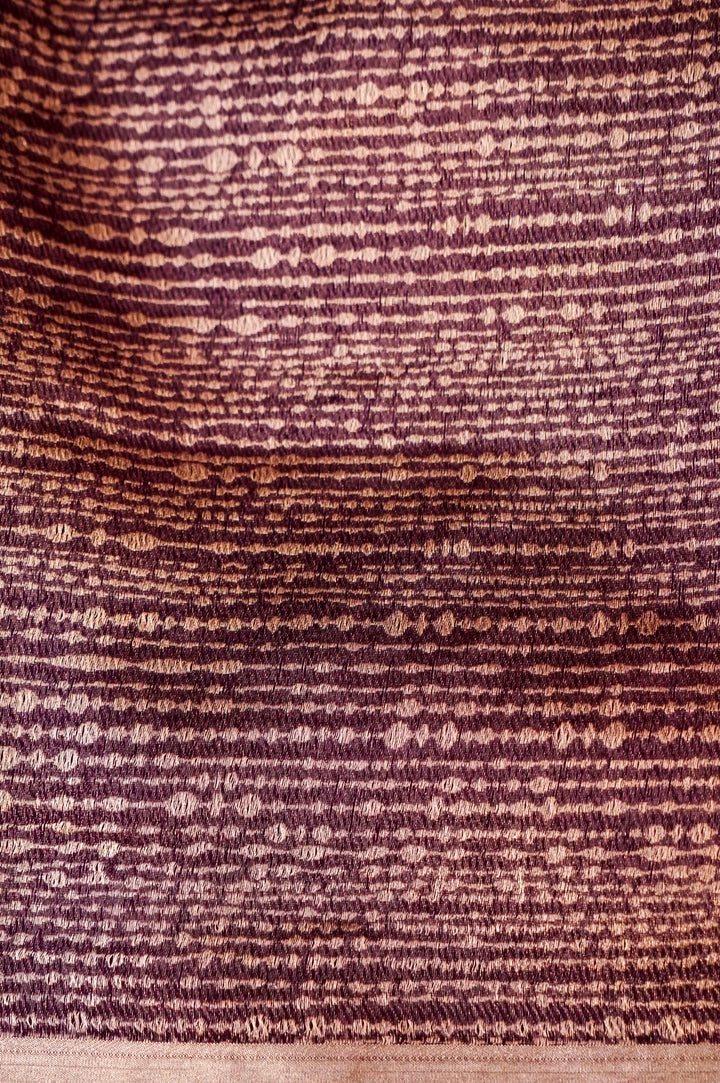 Imperial Plum Elegance – Pure Banarasi Handloom Chiniya Silk Saree in Dark Purple