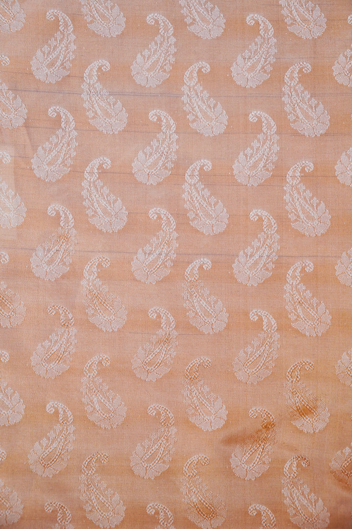 Dyeable Banarasi Katan Tissue Fabric Exquisite Handwoven Tanchoi Design
