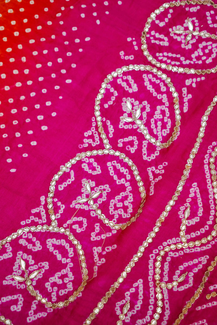 Rangrez Gulnaar Pure Gajji Bandhej Dupatta with Gota Patti View 3