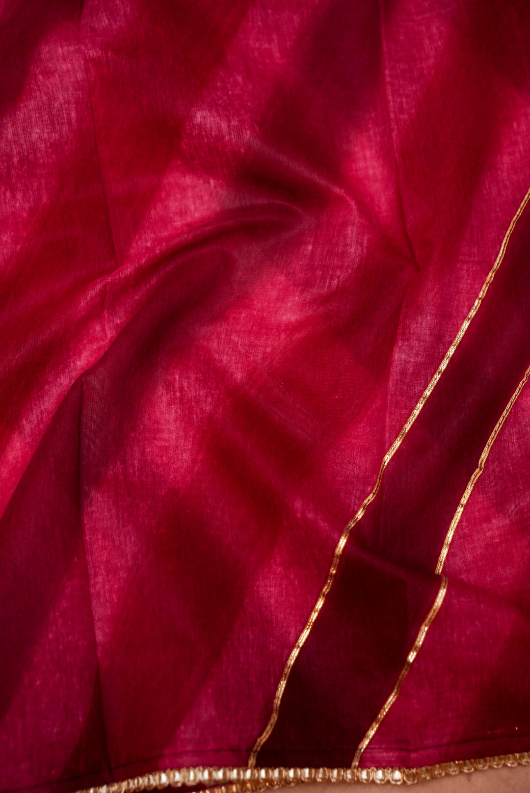 Pure Chanderi Silk Suit with Zardozi Embroidery and Gotta Lace Dupatta