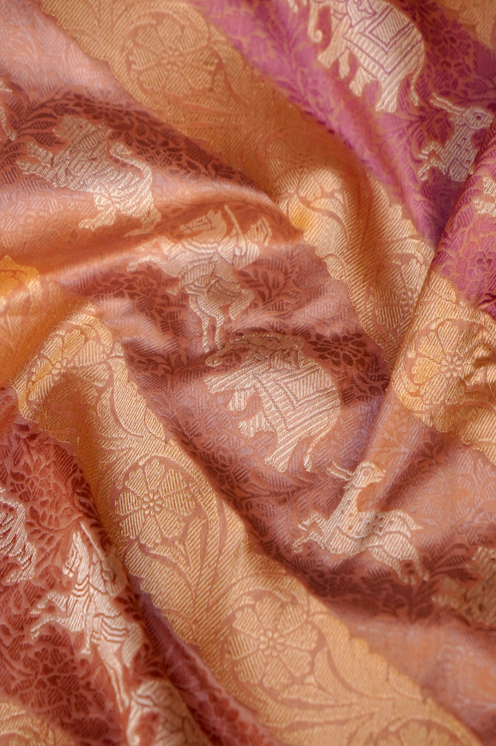 Vanrajya – Handwoven Rangkat Banarasi Shikargah Tissue Katan Silk Saree