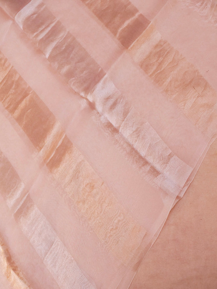 Pastel Pink Pure Chiniya Silk Printed Suit with Kadwa Organza Dupatta View 3